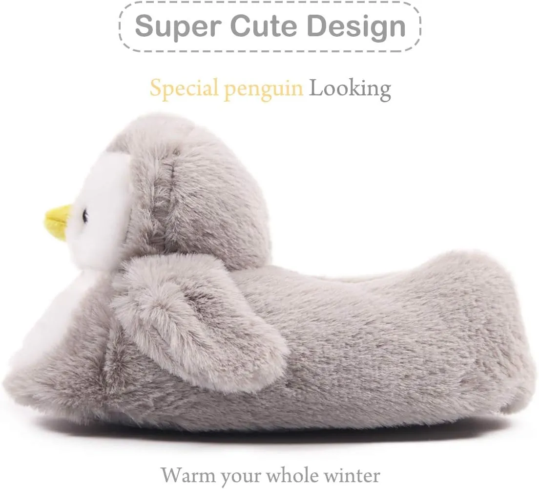 Penguin Cute Women Slippers Funny Animal Slippers Novelty Plush Slippers Fluffy Fuzzy Winter Warm Bedroom House Shoes Cartoon Slippers for Women Men Teen Girls