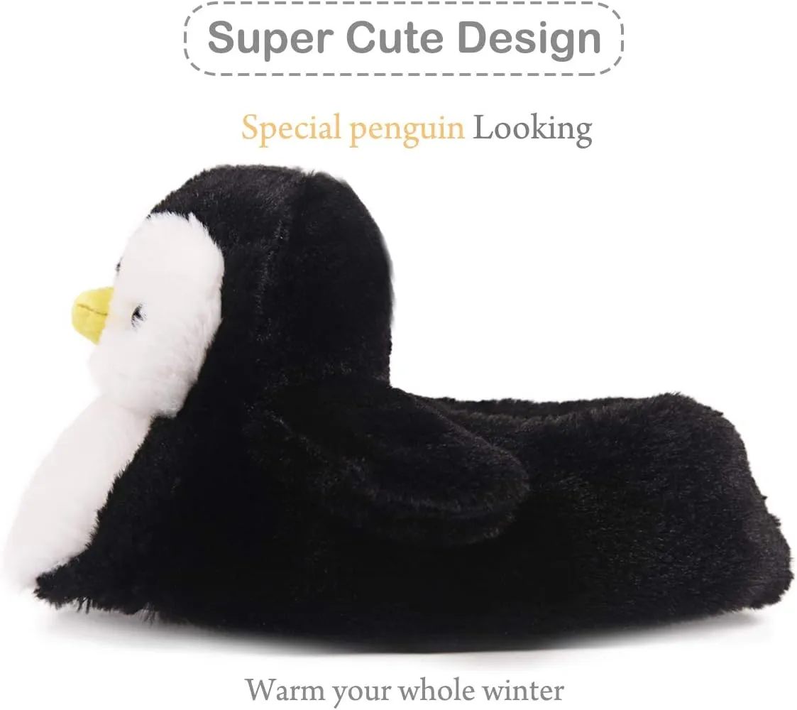 Penguin Cute Women Slippers Funny Animal Slippers Novelty Plush Slippers Fluffy Fuzzy Winter Warm Bedroom House Shoes Cartoon Slippers for Women Men Teen Girls