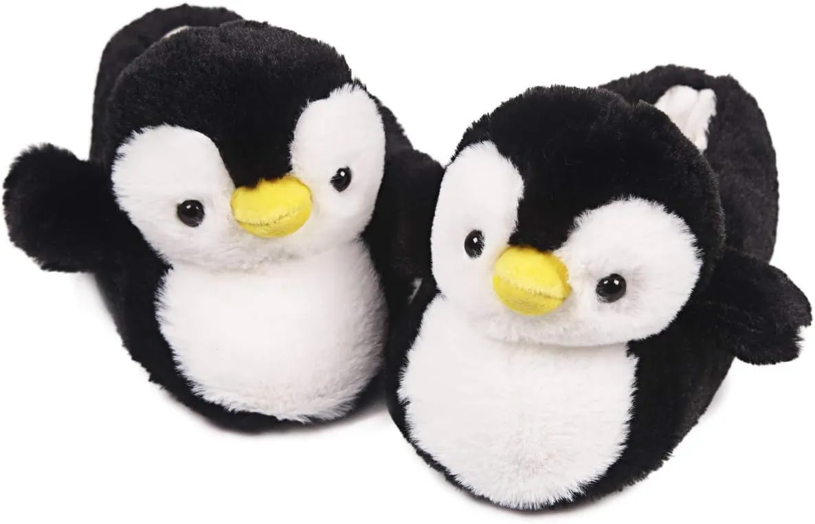 Penguin Cute Women Slippers Funny Animal Slippers Novelty Plush Slippers Fluffy Fuzzy Winter Warm Bedroom House Shoes Cartoon Slippers for Women Men Teen Girls