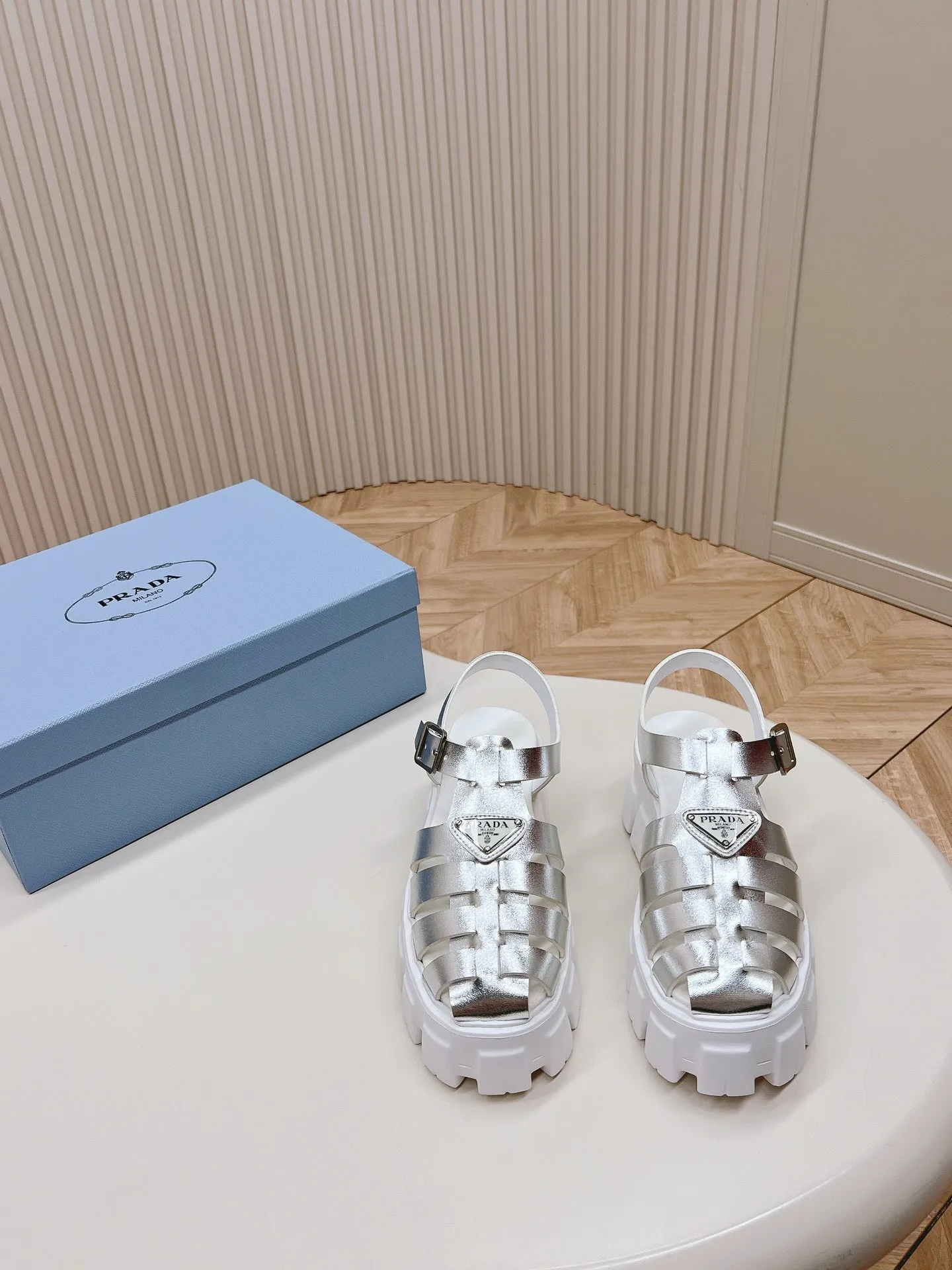Pra Rubber Monolith Sandals 55 Silver White