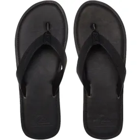 Quiksilver Mens Molokai Leather Flip Flops - Black
