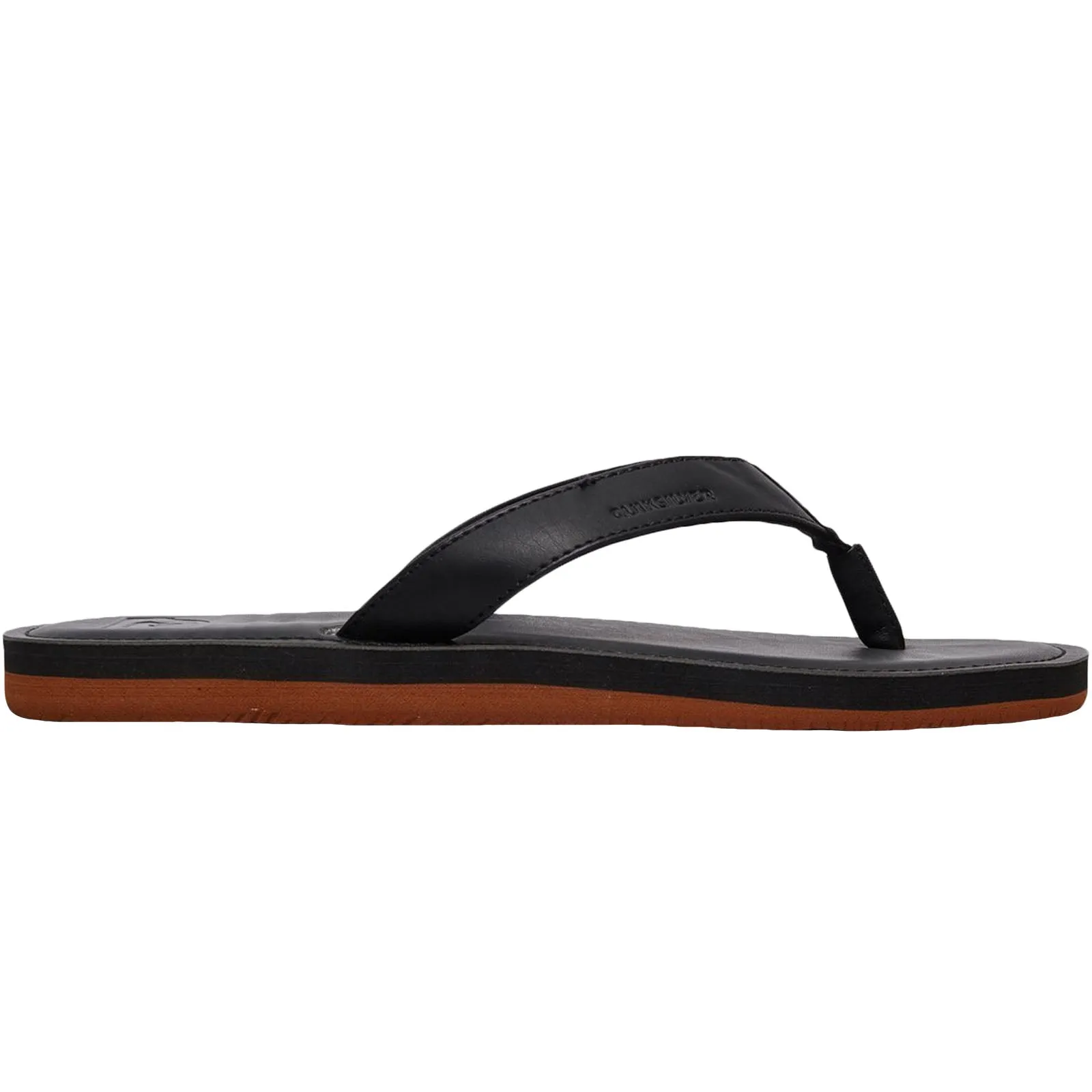 Quiksilver Mens Molokai Leather Flip Flops - Black