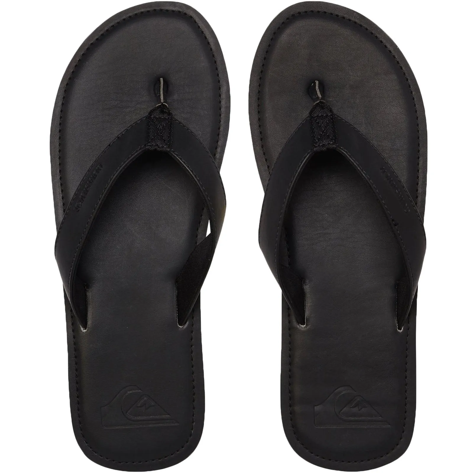 Quiksilver Mens Molokai Leather Flip Flops - Black
