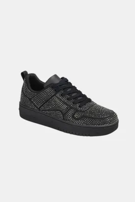 Rhinestone Platform Flat Sneakers