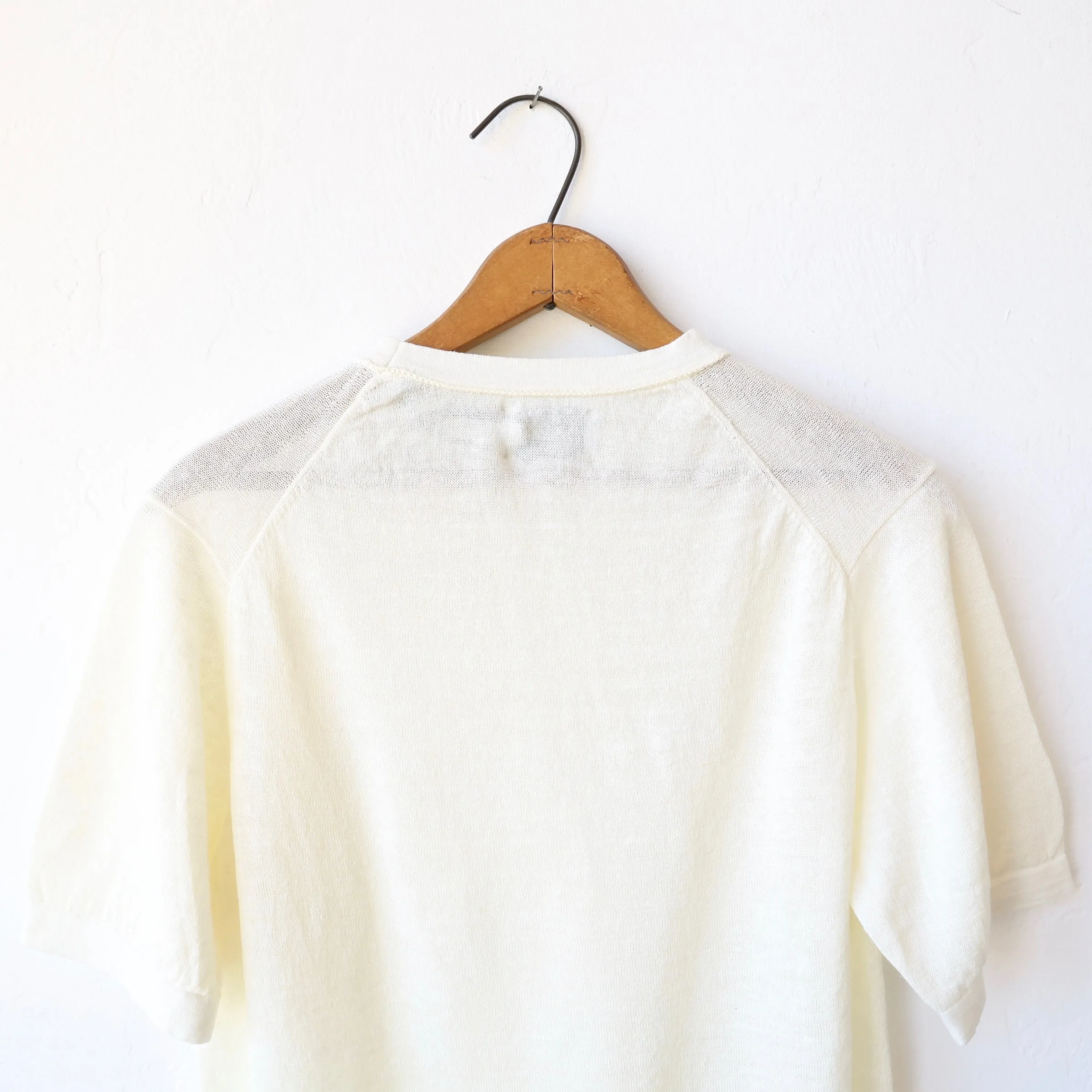 Saralam Linen/Cotton Knit Tee - Cream
