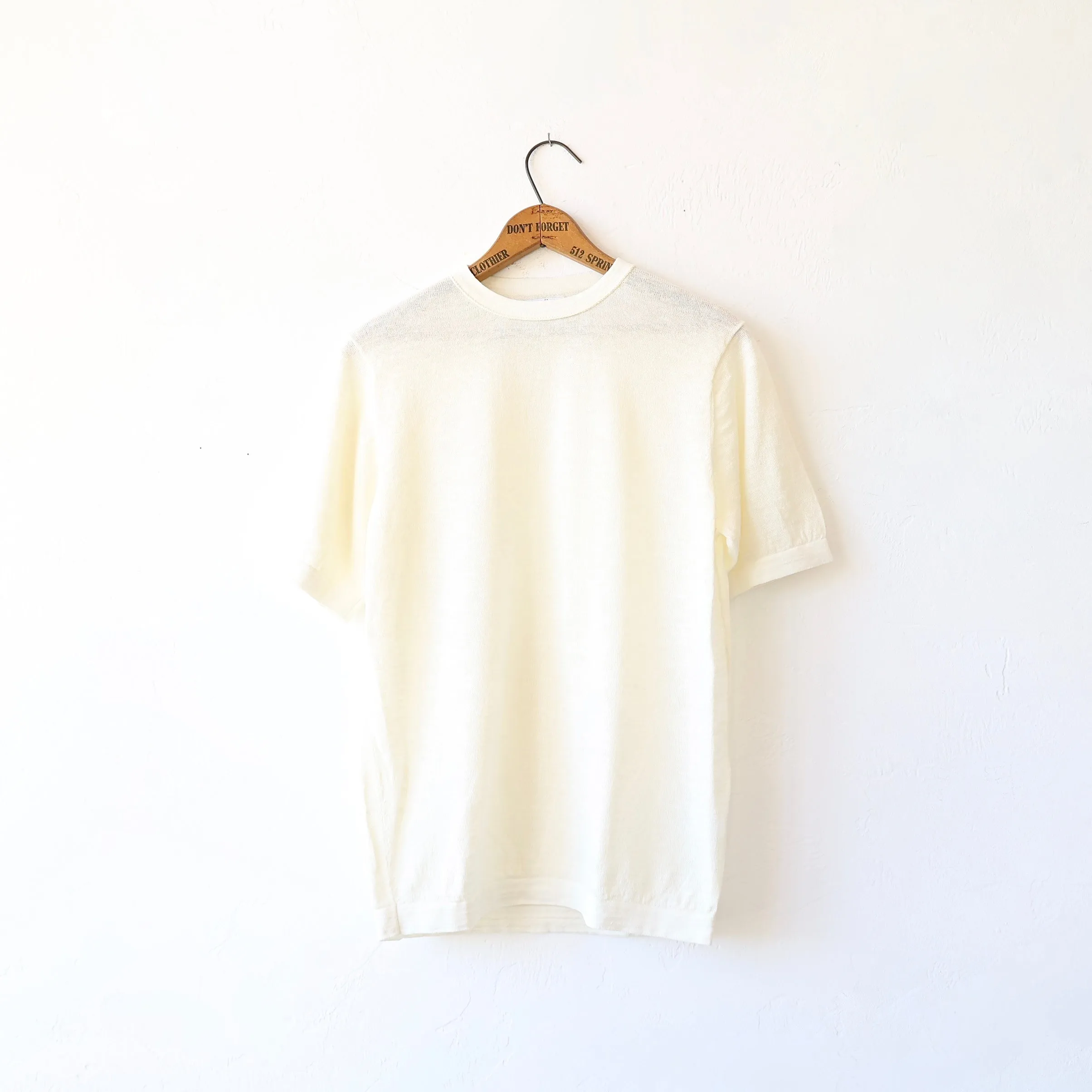 Saralam Linen/Cotton Knit Tee - Cream