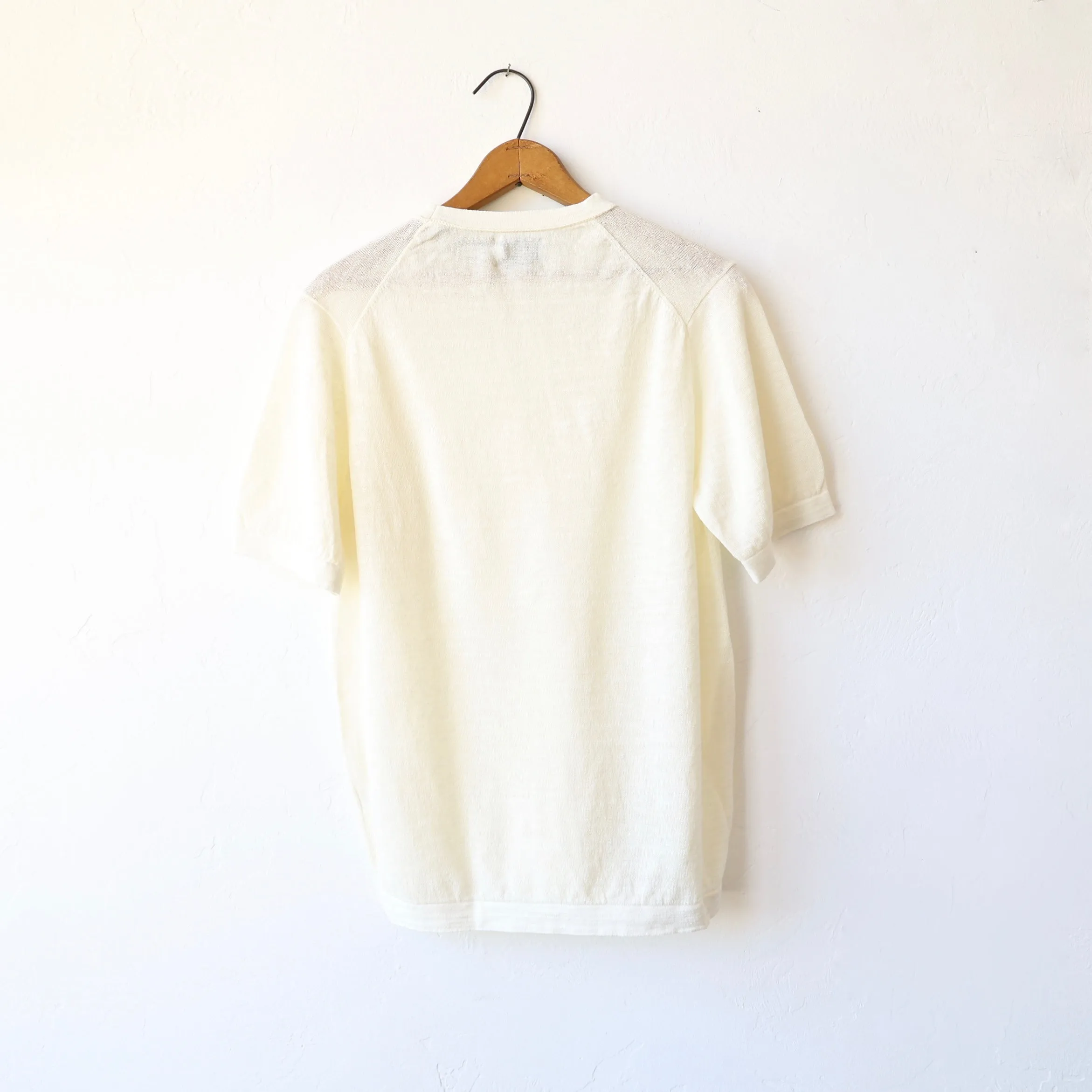 Saralam Linen/Cotton Knit Tee - Cream