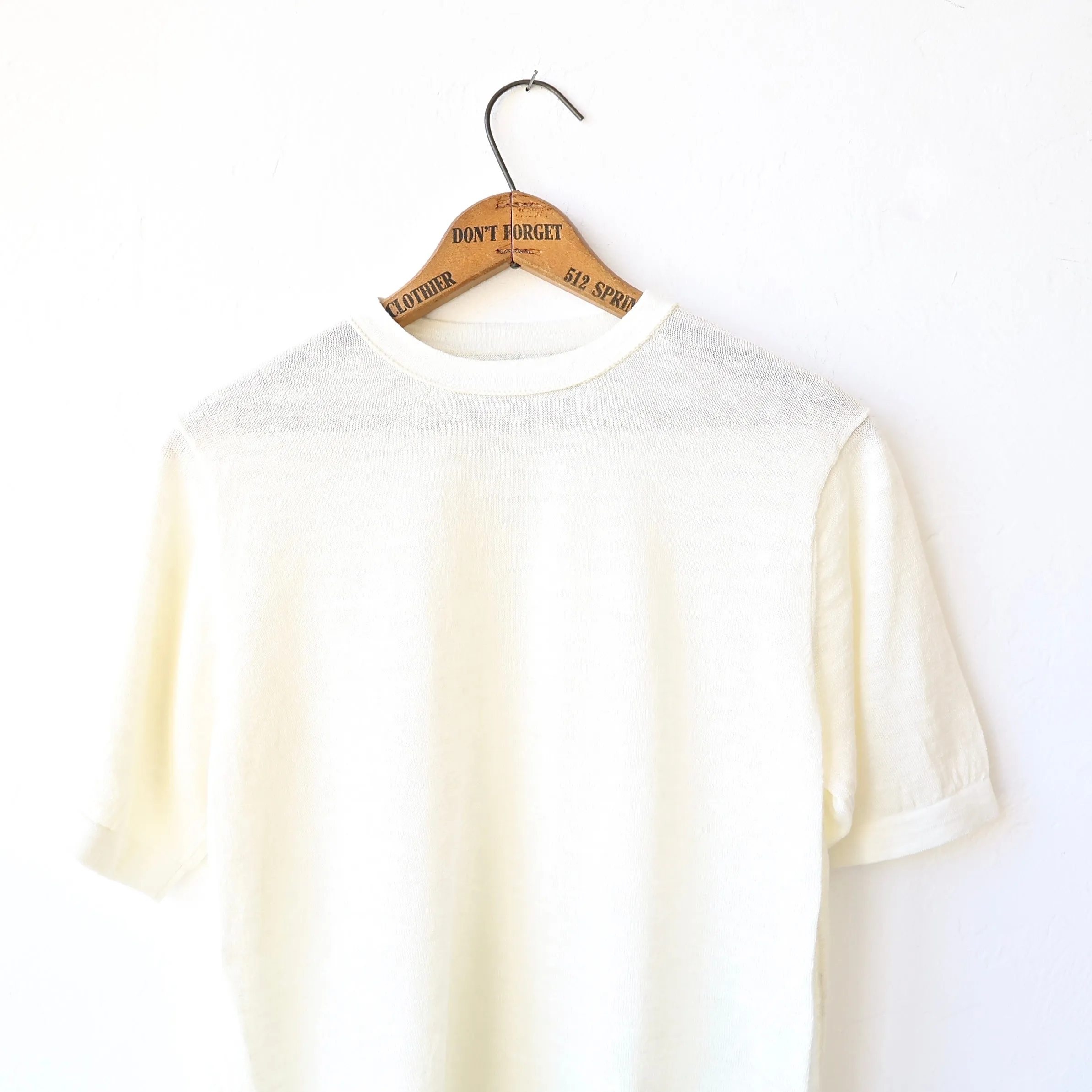 Saralam Linen/Cotton Knit Tee - Cream