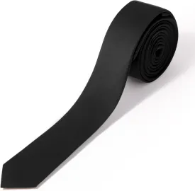 Skinny Ties Black Ties For Men and Women Solid Pure Color 1.58" (4CM) Plain Formal Slim Neckties