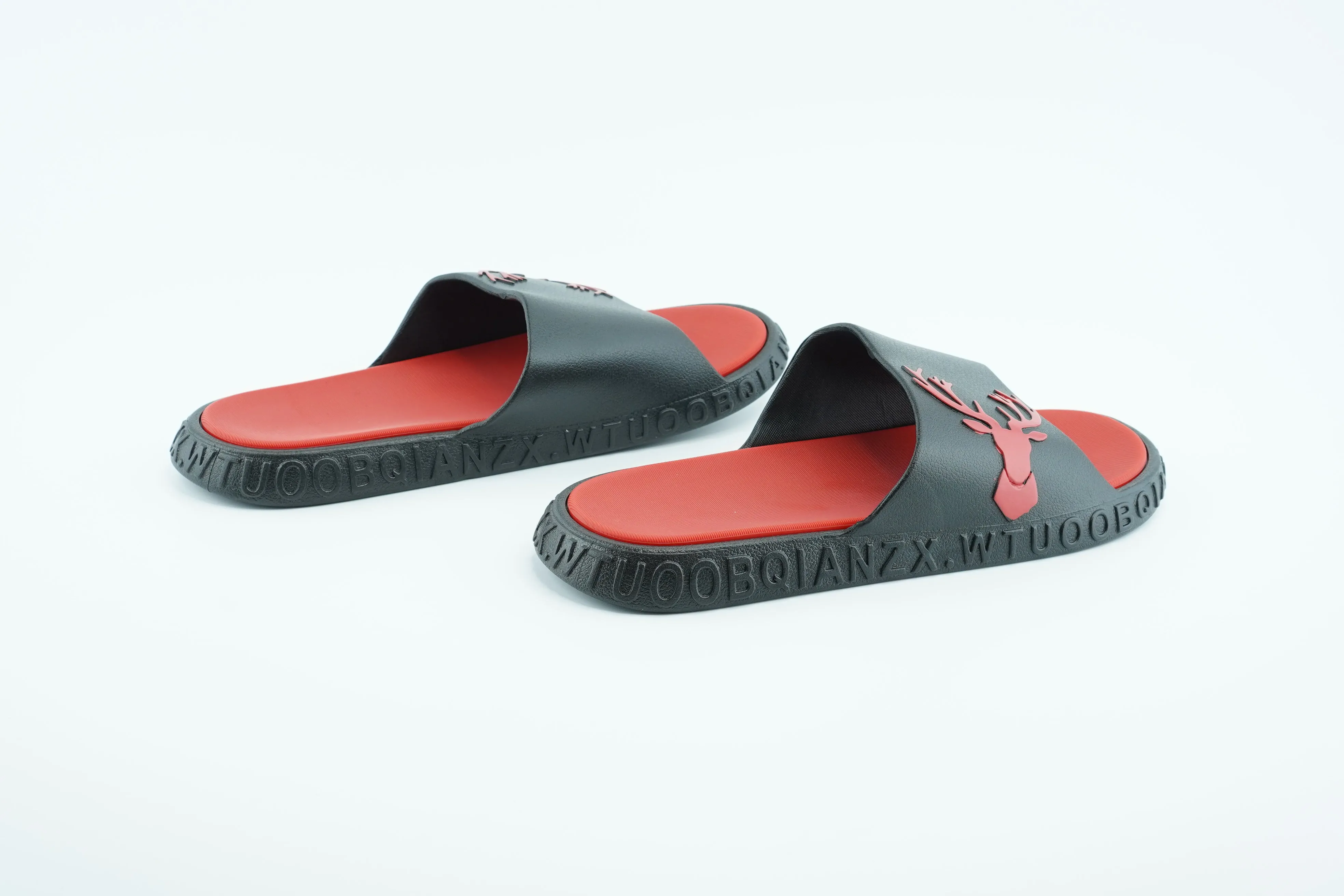 summer slides in red and black mixed color , with Nonbrand logo