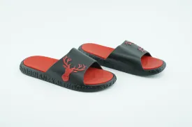 summer slides in red and black mixed color , with Nonbrand logo