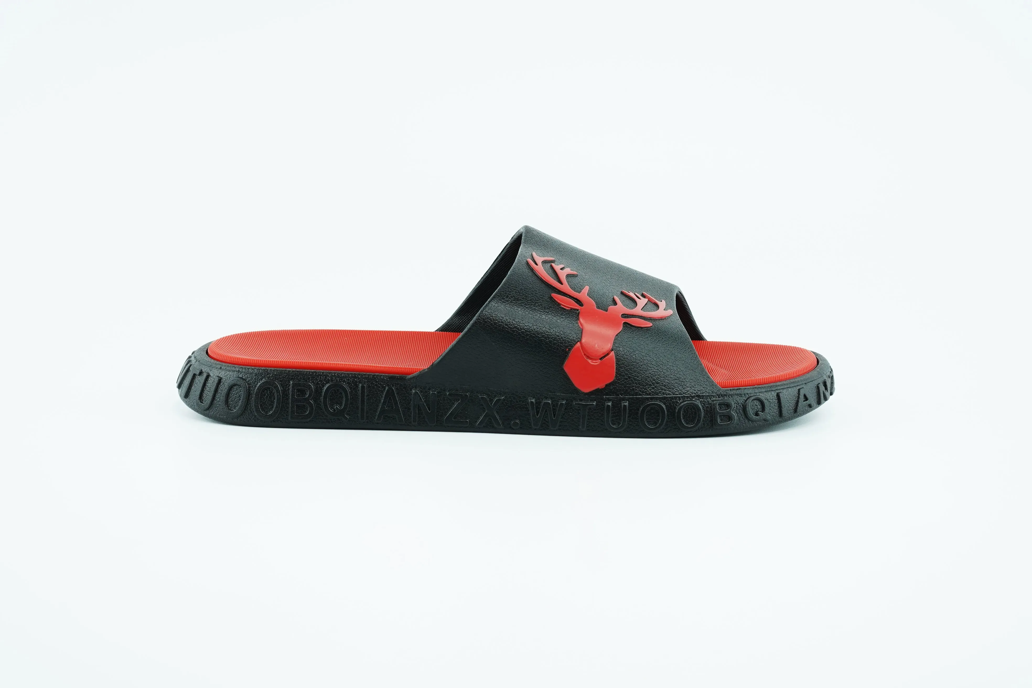 summer slides in red and black mixed color , with Nonbrand logo