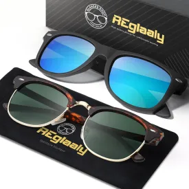 Sunglasses Men and Womens, Polarized Sunglasses for men with UV Blocking Semi-Rimless Frame for Driving & Hiking