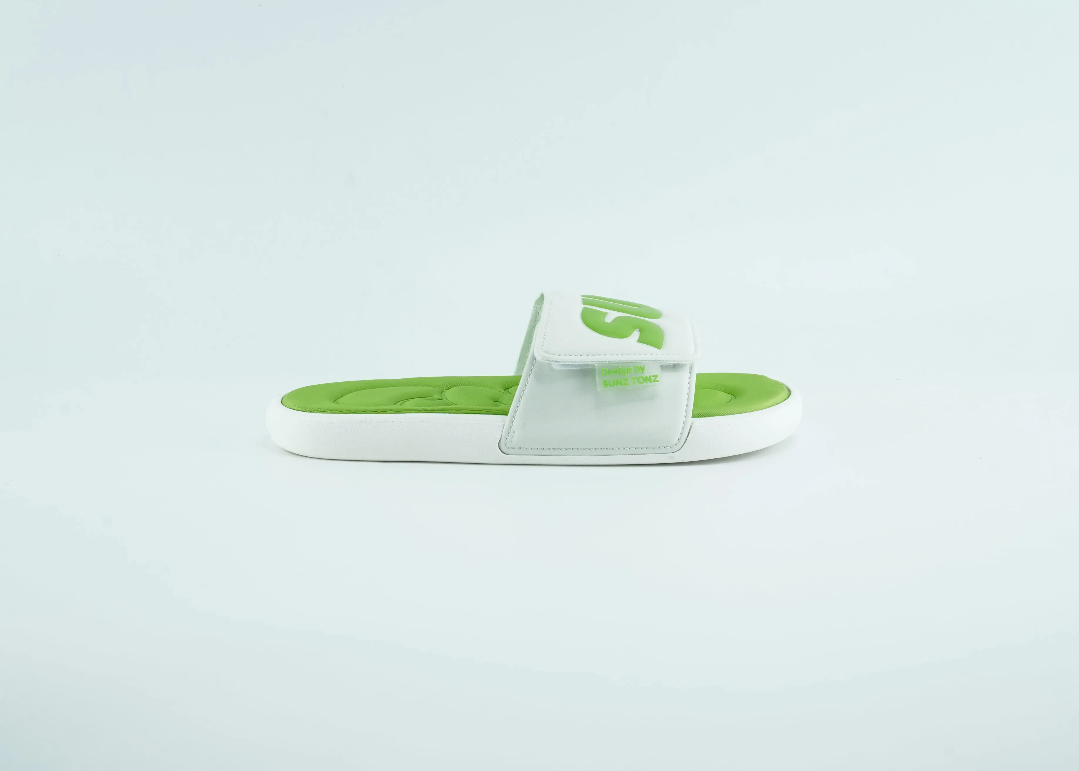 Sunz Tonz Slides for men in green and white