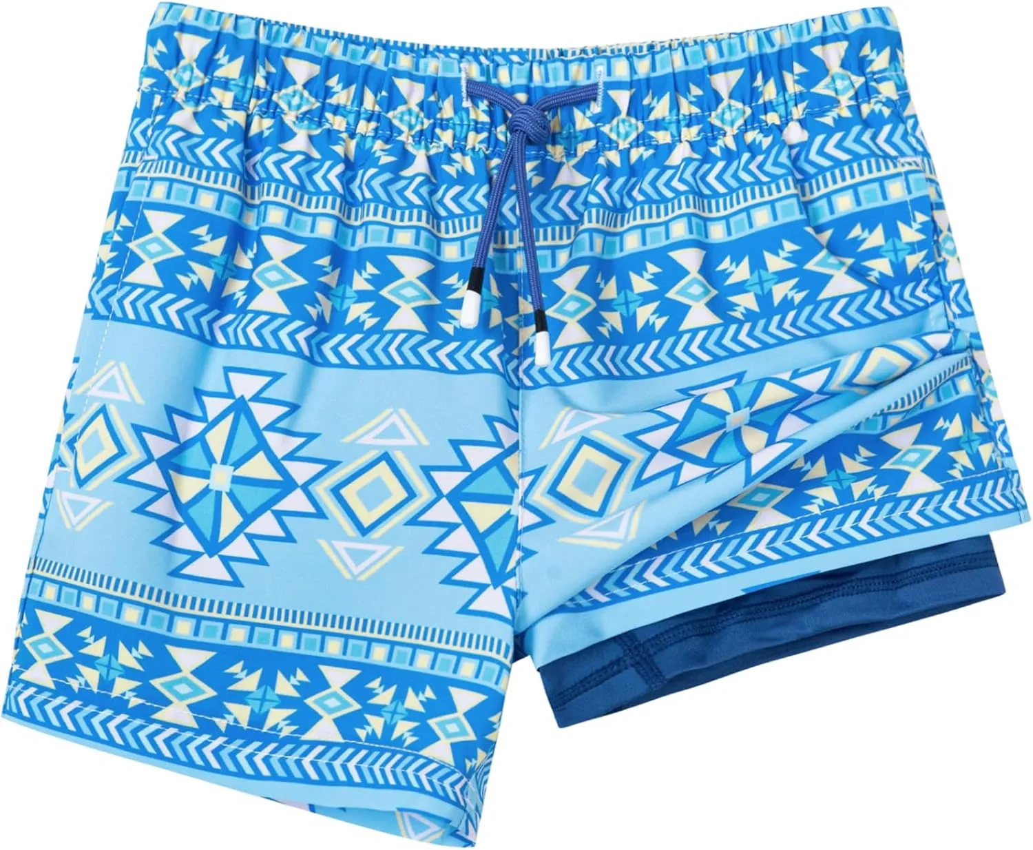 SURF CUZ Boys Swim Trunks with Boxer Brief Liner Toddler Boy Stretch Swimsuit Shorts Quick Dry Swimming Trunks Bathing Suit