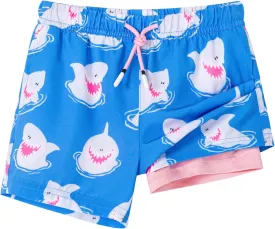 SURF CUZ Boys Swim Trunks with Boxer Brief Liner Toddler Boy Stretch Swimsuit Shorts Quick Dry Swimming Trunks Bathing Suit