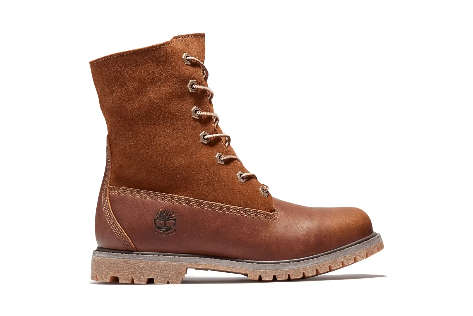 Timberland Women's Teddy Fleece Waterproof Boots- Tobacco Leather