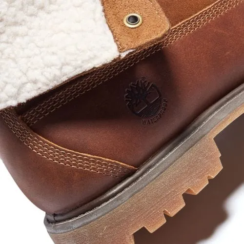 Timberland Women's Teddy Fleece Waterproof Boots- Tobacco Leather
