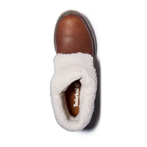 Timberland Women's Teddy Fleece Waterproof Boots- Tobacco Leather