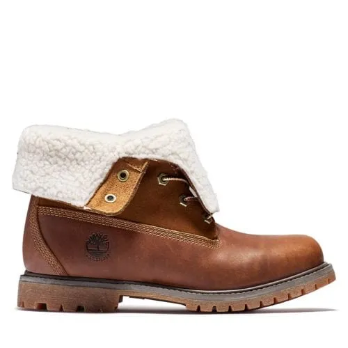 Timberland Women's Teddy Fleece Waterproof Boots- Tobacco Leather