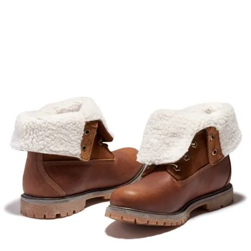 Timberland Women's Teddy Fleece Waterproof Boots- Tobacco Leather