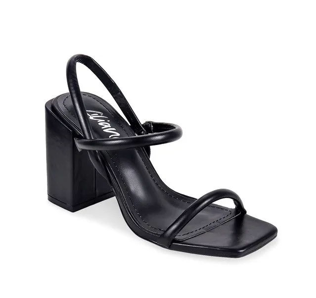 Women's Chunky heel Square Open Toe Ankle High Heel Sandals