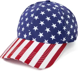 Zando USA American Flag Hats for Women Men Red White and Blue Hat 4th of July Patriotic Hats - Sun Protection, Breathable